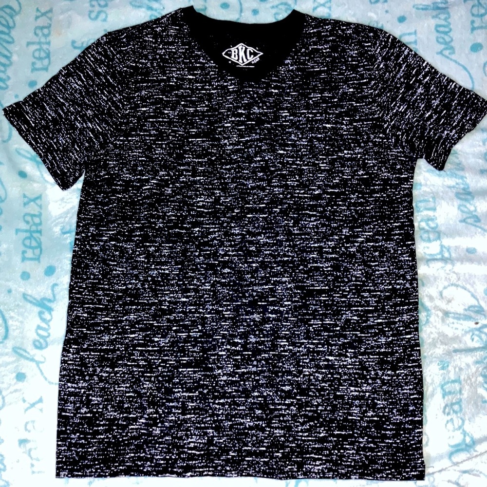 Black v-neck shirt with small pocket
